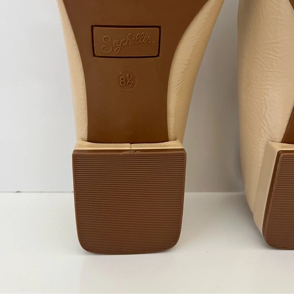 SEYCHELLES Penny V Square Toe Ballet Flat In Beige NEW - Picture 12 of 13